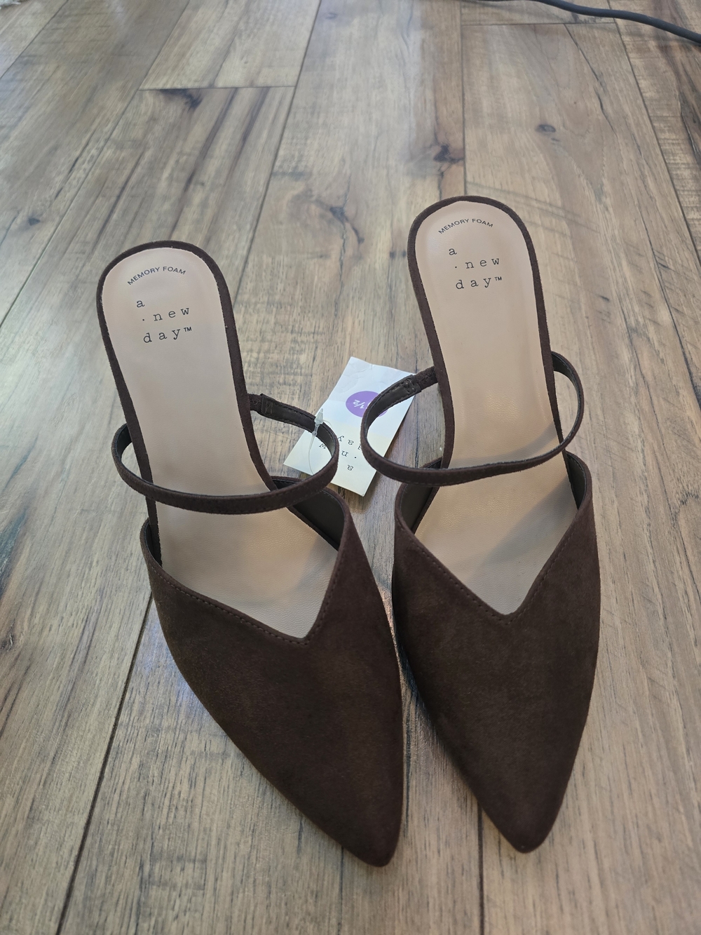 Target Brown Pointed Toe Slip-On Mules with Strap